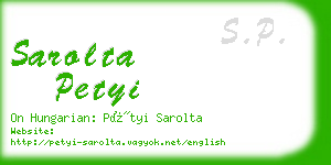 sarolta petyi business card